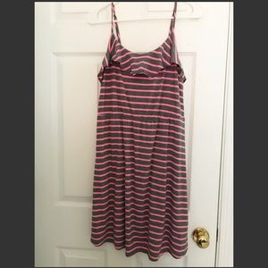 Gray and Pink Striped Sundress